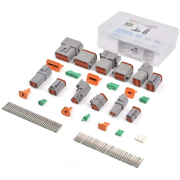 1 Set Deutsch DT 3 Pin Connector Kit 16-20AWG Solid Nickel Contacts Female Male